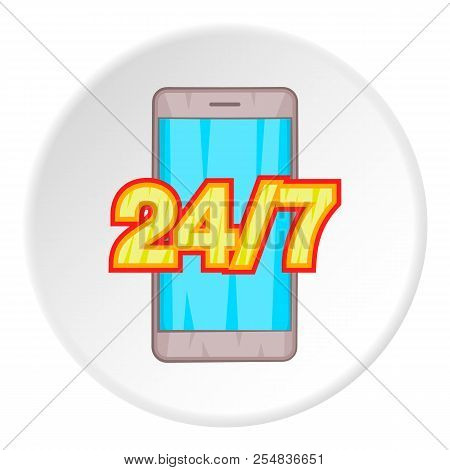 Twenty Four And Seven Icon. Flat Illustration Of Twenty Four And Seven Icon For Web