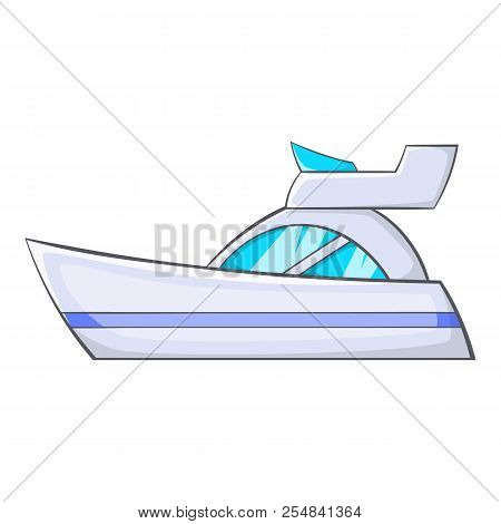 Little Powerboat Icon. Cartoon Illustration Of Little Powerboat Icon For Web
