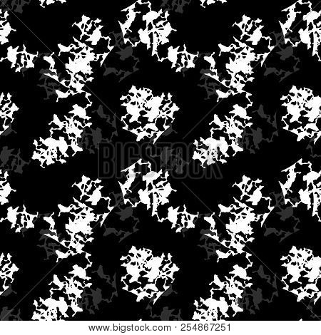 Ufo Military Camouflage Seamless Pattern In Black, Grey And White Colors