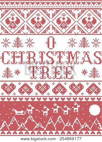 Christmas Pattern O Christmas Tree Carol Vector Seamless Pattern Inspired By Nordic Culture Festive 