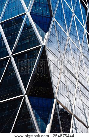 New York City, Usa - June 21, 2018: Low Angle View Of The Hearst Tower In Manhattan. It Is An Office