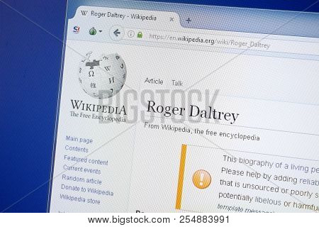 Ryazan, Russia - August 19, 2018: Wikipedia Page About Roger Daltrey On The Display Of Pc