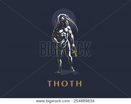 The Egyptian God Thoth. Logo. Vector Illustration.