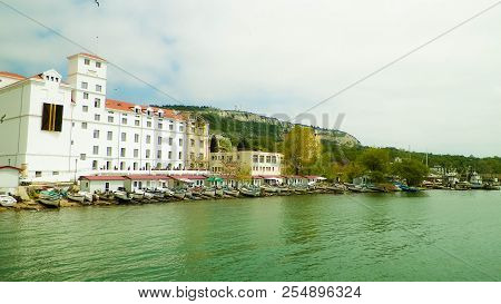 Coastal Area In City Of Balchik. Balchik Is A City On Black Sea Coast In Dobrich Province, Bulgaria.