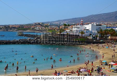 Tenerife,canary Islands,spain - August 3, 2018. View Of Playa La Pinta In Puerto Colon. It Is A Smal