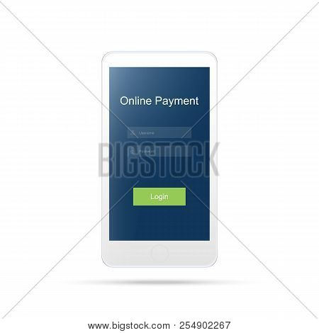 Mobile Banking.online Payment Login Screen.mobile Icon.isolated On White