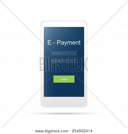 Mobile Banking.online Payment Login Screen.mobile Icon.isolated On White