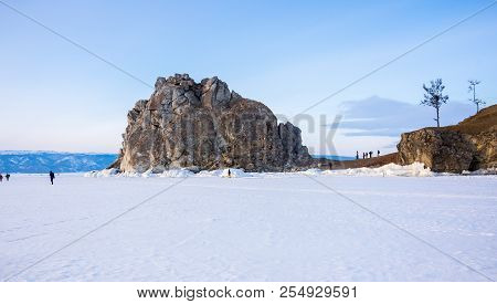 Cape Burkhan (shaman Rock) On Olkhon Island At Baikal Lake, Siberia, Russia