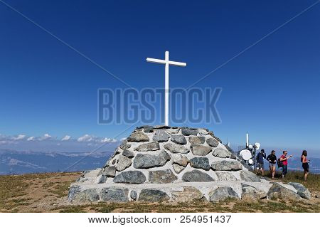 Chamrousse, France, July 24, 2018 : Croix De Chamrousse Is The Top Of Chamrousse Resort At 2250 M Hi