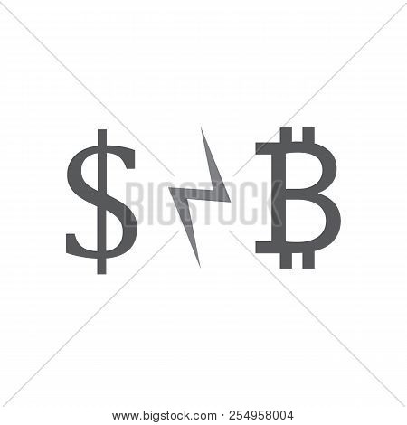 Dollar And Bitcoin Crysis Financial Vector Desing