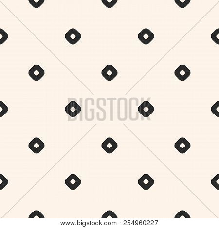 Vintage Seamless Pattern With Small Circles, Perforated Rounded Shapes. Simple Stylish Geometric Tex