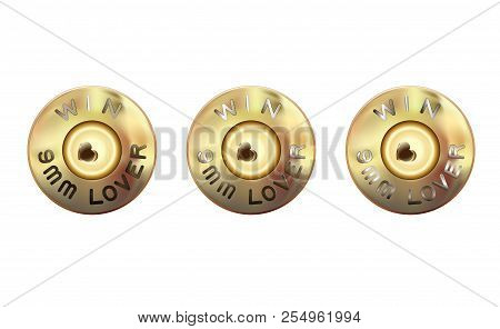 Lover Weapons 9 Mm. Caliber Of Weapon Bullets Icon. The Rim And Primer Mall-arms Cartridges, Base Ca