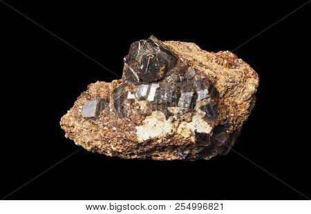 The Pomegranate Crystals Isolated On A Black Background