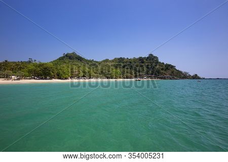 Koh Ma  Island,trang Province Thailand,cliff At Sairee Beach ,pakmeng Sea
