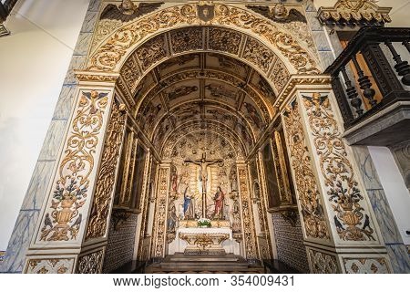 Architectural Detail Of The Interior Of The Chapel Of The Lord Of The Mareantes In Esposende, Portug