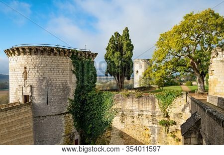 Chinon, France - November 13, 2019:  The  Boissy Tower Of The Royal Fortress