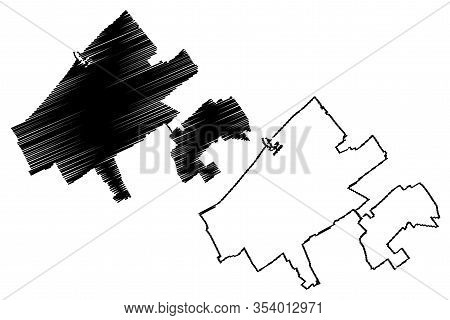 The Hague City (kingdom Of The Netherlands, Holland) Map Vector Illustration, Scribble Sketch City O