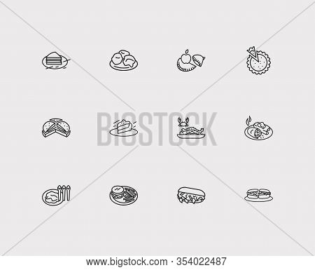 Us Cuisine Icons Set. Arizona And Us Cuisine Icons With Montana, Alaska And Alabama. Set Of Burrito 