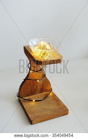 Creative Art Handmade Lamp Made Of Drip Coffee Station, V60 Dripper And Lights. Idea For Coffee Shop