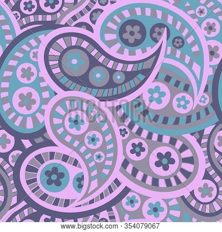 Abstract Decor-paisley Dreams Seamless Repeat Pattern. Abstract Pattern Of Paisely And Modern Shapes
