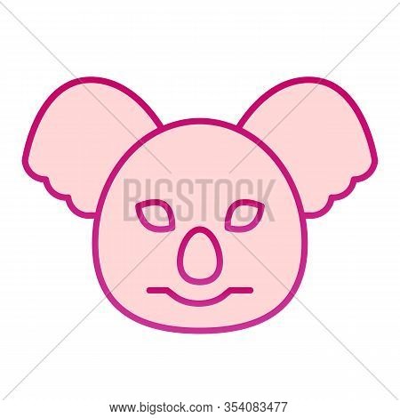 Coala Head Flat Icon. Cute Australian Animal Face Simple Silhouette. Animals Vector Design Concept, 