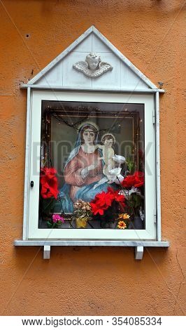 Votive Aedicule In An Alley Of The Historical Center Of The Village  Mazara Del Vallo Sicily
