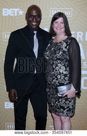 LOS ANGELES - FEB 23:  Lance Reddick, Stephanie Day at the American Black Film Festival Honors Awards at the Beverly Hilton Hotel on February 23, 2020 in Beverly Hills, CA