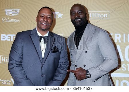 LOS ANGELES - FEB 23:  Deon Taylor, Michael Colter at the American Black Film Festival Honors Awards at the Beverly Hilton Hotel on February 23, 2020 in Beverly Hills, CA