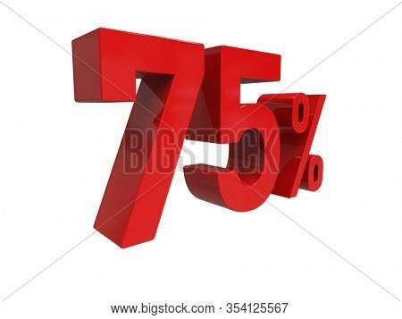 
3d Render: ISOLATED Red 75% Percent Discount 3d Sign on Light Background, Special Offer 75% Discount Tag, Sale Up to 75 Percent Off, Seventy-five Percent Letters Sale Symbol, Special Offer Label
