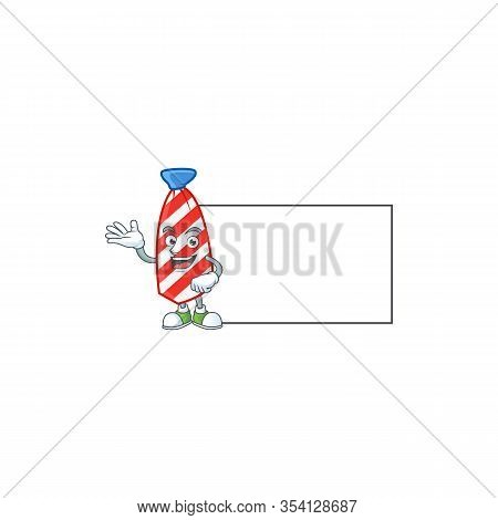 Cheerful Usa Stripes Tie Mascot Style Design With Whiteboard