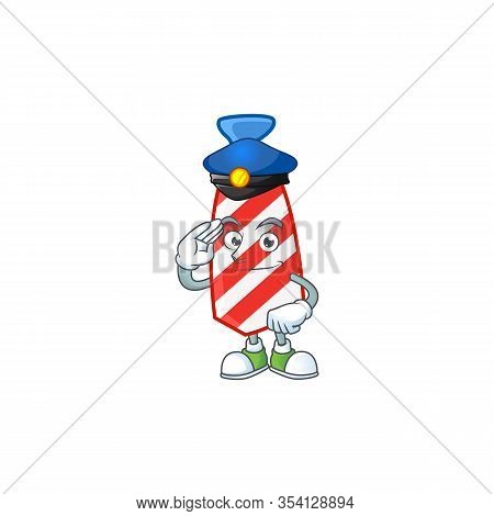 A Character Design Of Usa Stripes Tie Working As A Police Officer