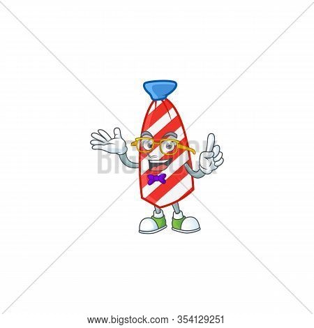 The Geek Character Of Usa Stripes Tie Mascot Design