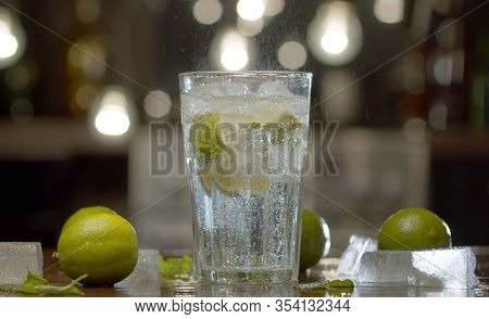 Glass With Tonic On The Table