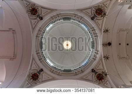 Toledo, Spain - December 6, 2019: The Dome Of The Church Of San Ildelfonso In Toledo. Jesuit Church.