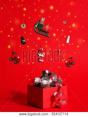 Christmas Postcard With Zero Waste Wooden Toys.