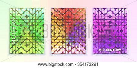 Abstract Vector, Bright Gradient, Ornament Similar To Mid-century.