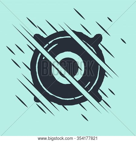 Black Stereo Speaker Icon Isolated On Green Background. Sound System Speakers. Music Icon. Musical C