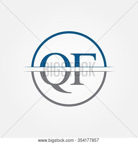 Initial Monogram Letter Qf Logo Design Vector Template. Qf Letter Logo Design