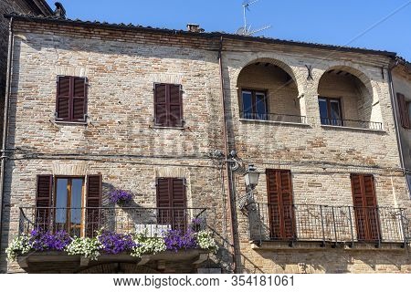 Ripatransone, Ascoli Piceno, Marches, Italy: Typical Street Of The Historic Town At Morning