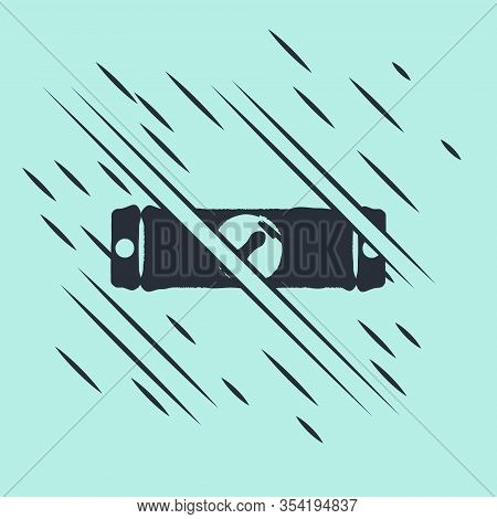 Black Construction Bubble Level Icon Isolated On Green Background. Waterpas, Measuring Instrument, M