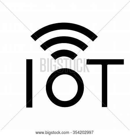 Internet Of Things Glyph Icon. Silhouette Symbol. Iot Signal. Artificial Intelligence. Negative Spac