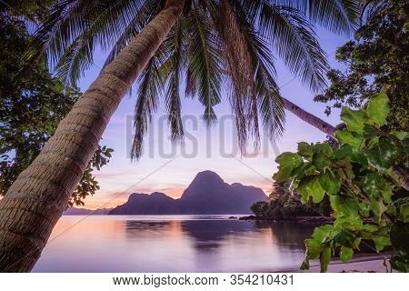 Sunset Over Cadlao Island El Nido Palawan Philippines