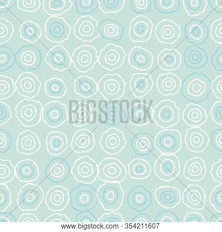 Ripples Outlines Seamless Vector Pattern In Pastel Blue And White Colors. Simple Minimal Surface Pri