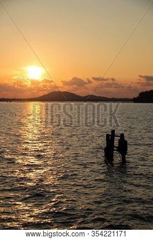 Sunset Taken From The Ferry To Koh Chang, Thailand