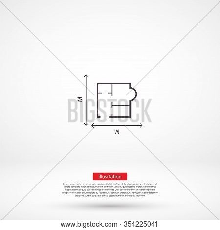 House Size Iconvector Icon , Lorem Ipsum Flat Design