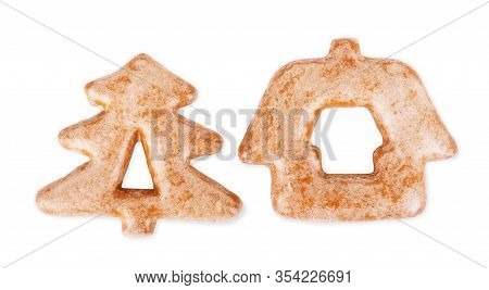 Christmas Gingerbread Cookie Isolated On White Background