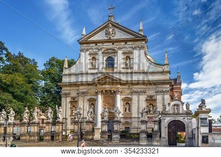 Church Of Saints Peter And Paul In The Old Town District Of Krakow, Poland Is A Roman Catholic Baroq