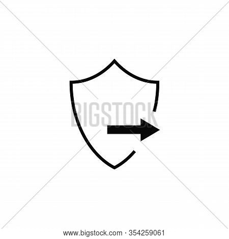 Protect Guard Shield Arrow Concept. Safety Badge Arrow Icon. Privacy Update Banner Shield.