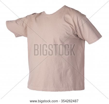 Hakki T-shirt Isolated On A White Background. Summer Cotton Short Sleeve T-shirt