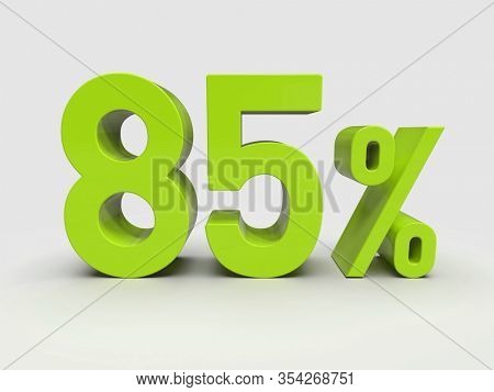 3d Render: Red 85% Percent Discount 3d Sign on Light Background, Special Offer 85% Discount Tag, Sale Up to 85 Percent Off, Eighty-five Percent Letters Sale Symbol, Special Offer Label, Sticker, Tag